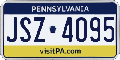 PA license plate JSZ4095