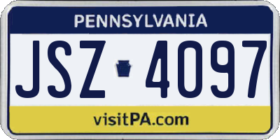 PA license plate JSZ4097