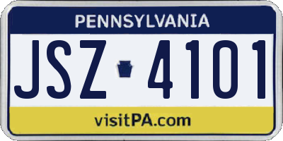 PA license plate JSZ4101