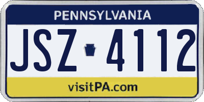 PA license plate JSZ4112