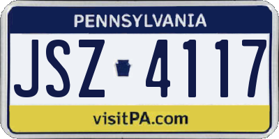 PA license plate JSZ4117