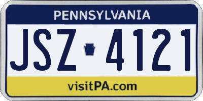 PA license plate JSZ4121