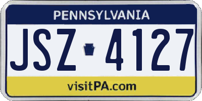 PA license plate JSZ4127