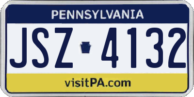 PA license plate JSZ4132