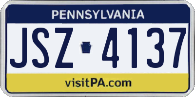 PA license plate JSZ4137