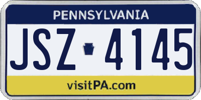 PA license plate JSZ4145