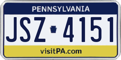 PA license plate JSZ4151