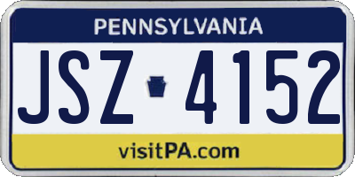 PA license plate JSZ4152
