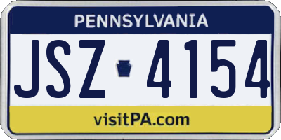 PA license plate JSZ4154