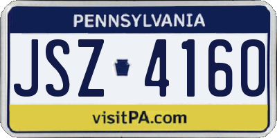 PA license plate JSZ4160