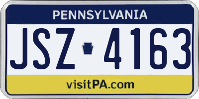 PA license plate JSZ4163