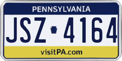 PA license plate JSZ4164