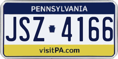 PA license plate JSZ4166