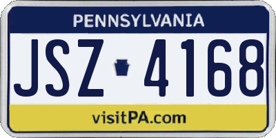 PA license plate JSZ4168