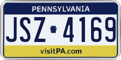PA license plate JSZ4169