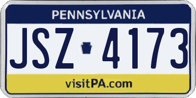 PA license plate JSZ4173