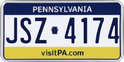 PA license plate JSZ4174