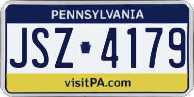PA license plate JSZ4179