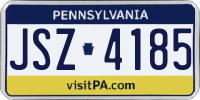 PA license plate JSZ4185