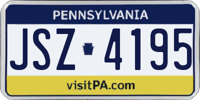 PA license plate JSZ4195
