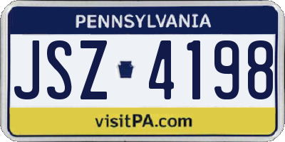 PA license plate JSZ4198