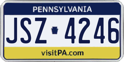 PA license plate JSZ4246