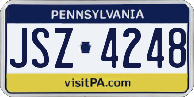 PA license plate JSZ4248