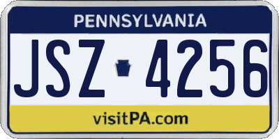 PA license plate JSZ4256