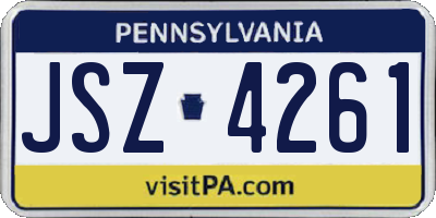 PA license plate JSZ4261