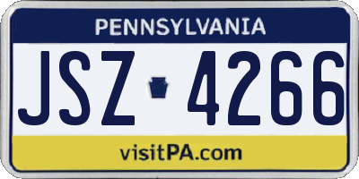 PA license plate JSZ4266