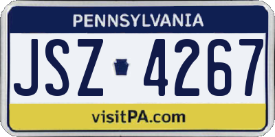 PA license plate JSZ4267