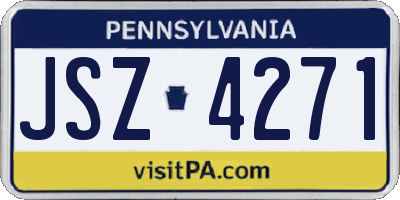 PA license plate JSZ4271