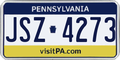 PA license plate JSZ4273