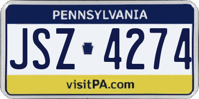 PA license plate JSZ4274
