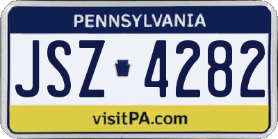 PA license plate JSZ4282