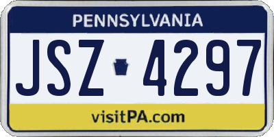 PA license plate JSZ4297