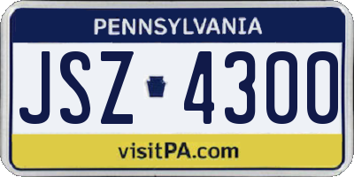 PA license plate JSZ4300