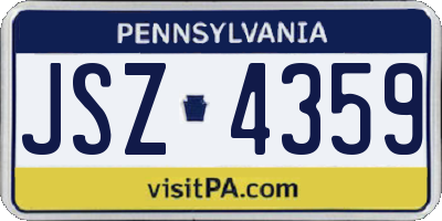 PA license plate JSZ4359