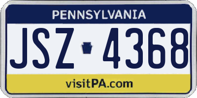 PA license plate JSZ4368