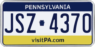 PA license plate JSZ4370