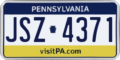 PA license plate JSZ4371