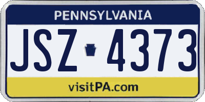 PA license plate JSZ4373