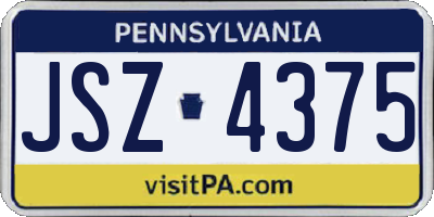 PA license plate JSZ4375