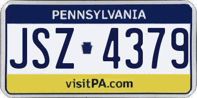 PA license plate JSZ4379