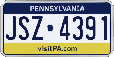PA license plate JSZ4391