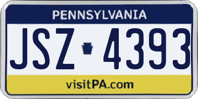 PA license plate JSZ4393