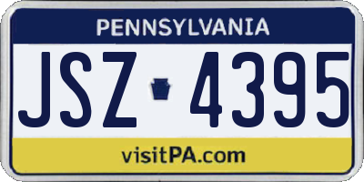 PA license plate JSZ4395