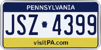 PA license plate JSZ4399