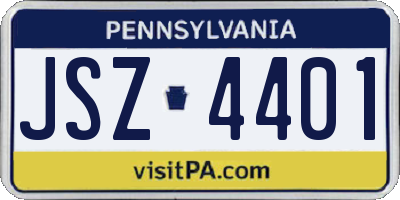 PA license plate JSZ4401