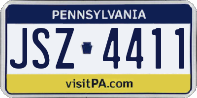 PA license plate JSZ4411